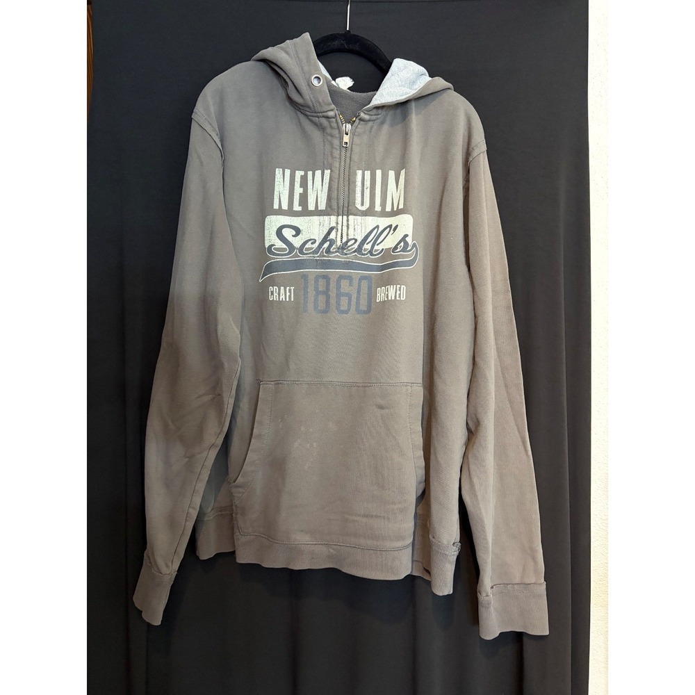 Men's Blue 84 Schells Brewery Zip Up Hooded Sweatshirt Size 2X